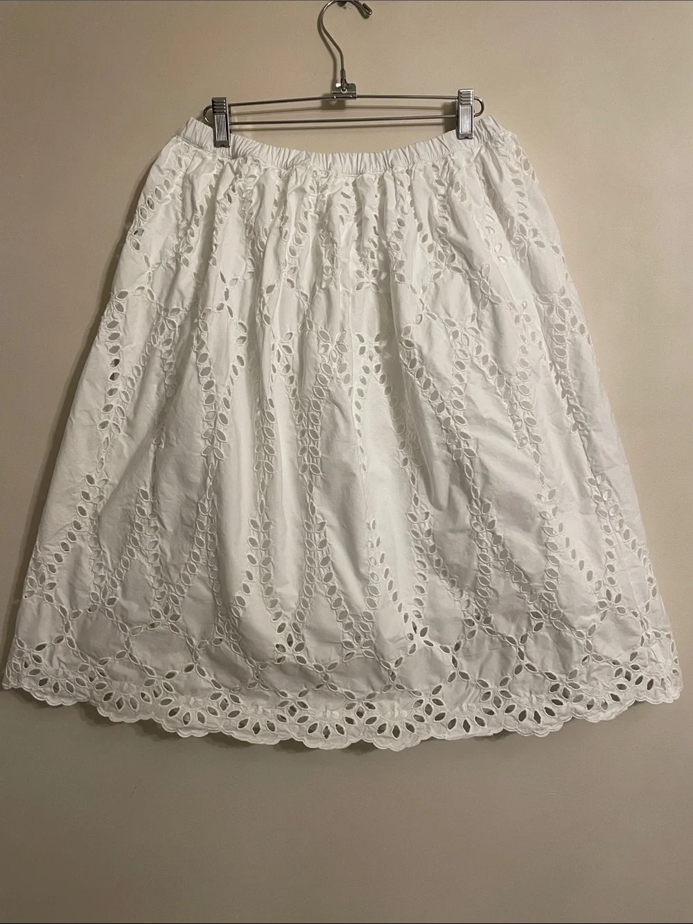 Frank & Eileen White Eyelet Midi Skirt - Picture 2 of 9